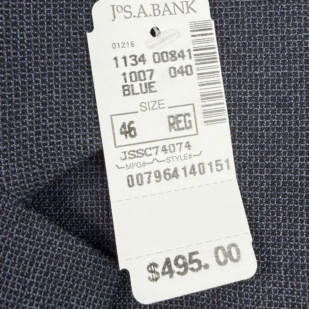 Jos A Bank JOSEPH Slim Fit Blazer Size 46‎ R Cotton / Wool Slate $495 NEW